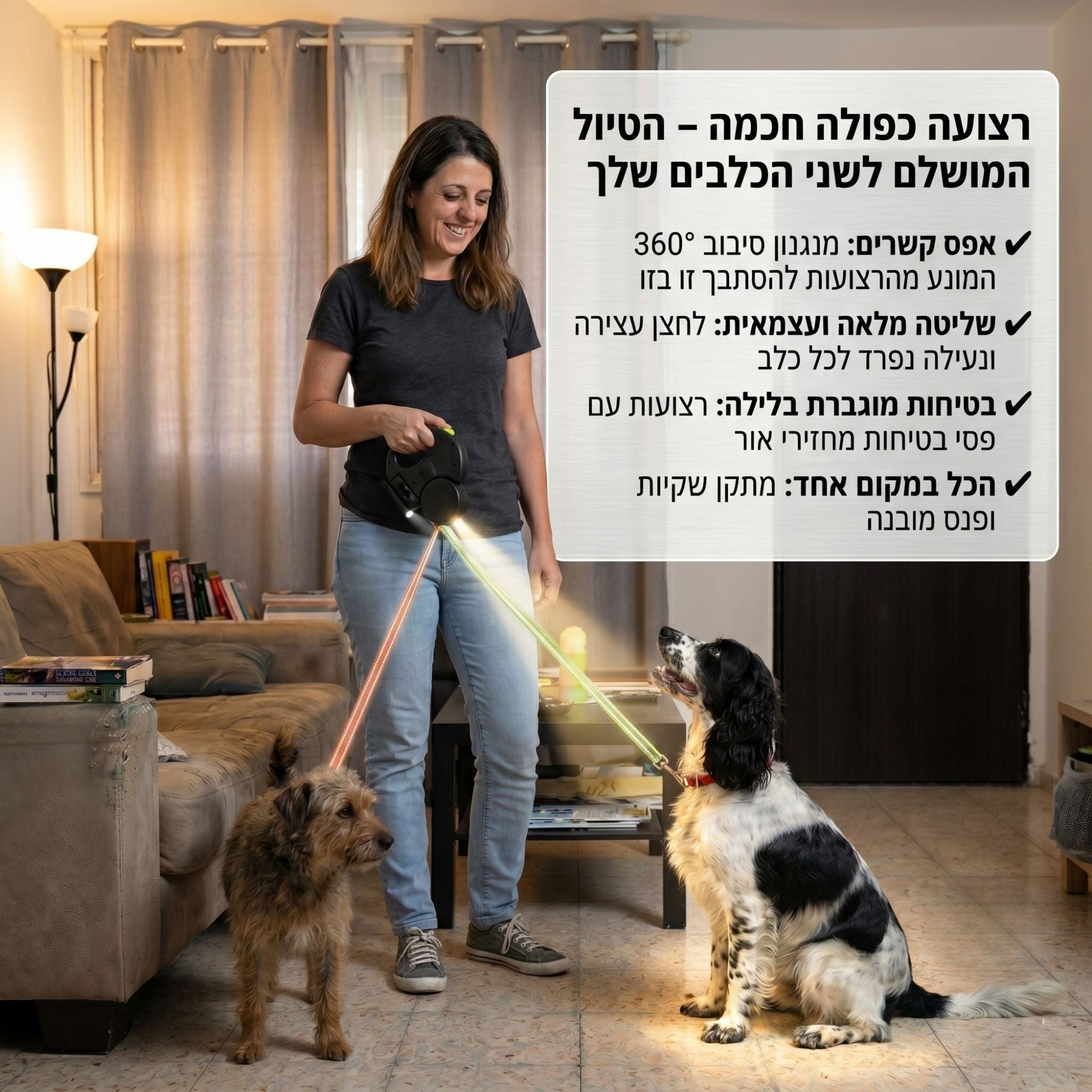 רצועה לשני כלבים